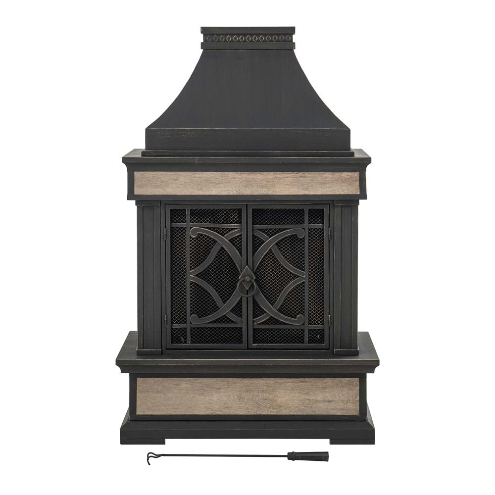 SUNJOY 57 Inch Outdoor Wood Burning Fireplace with PVC Cover