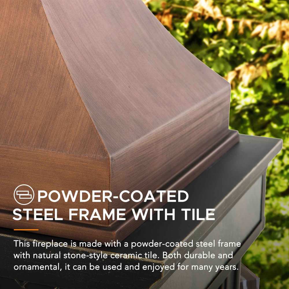 SUNJOY 57 Inch Outdoor Wood Burning Fireplace with PVC Cover