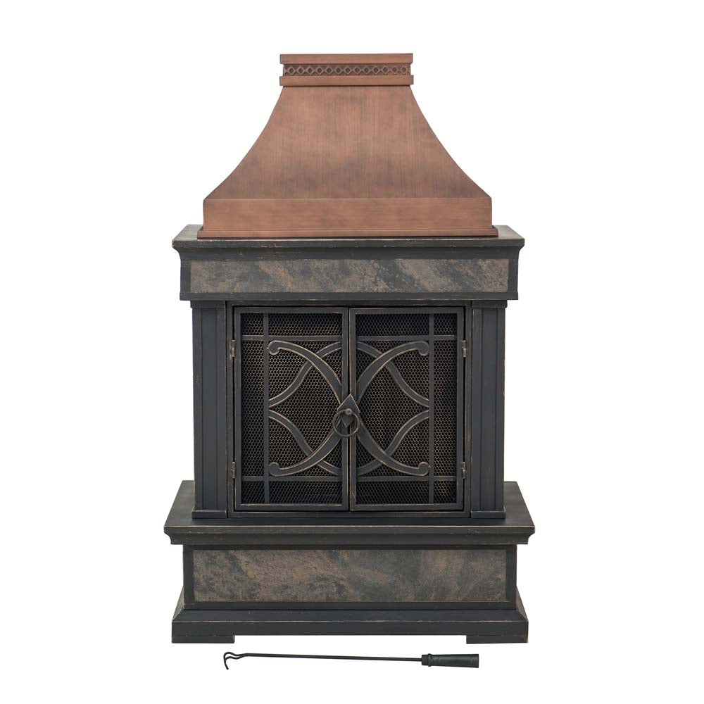 SUNJOY 57 Inch Outdoor Wood Burning Fireplace with PVC Cover