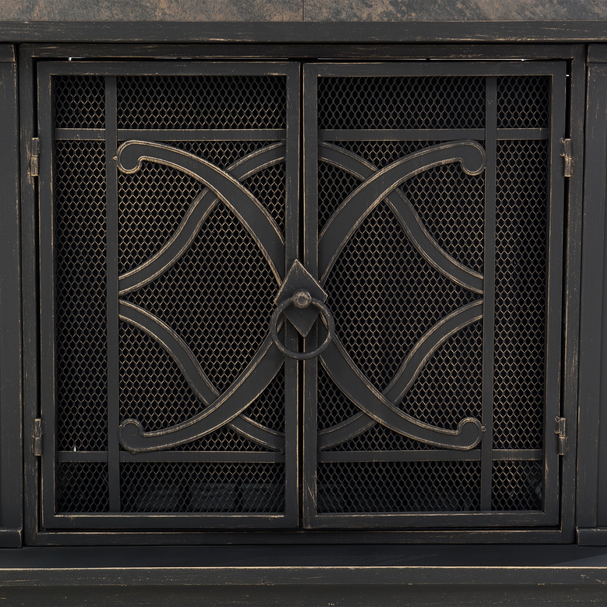 SUNJOY 57 Inch Outdoor Wood Burning Fireplace with PVC Cover - Grey