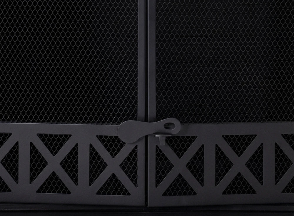 SUNJOY 48 Inch Outdoor Stone Fireplace Kit with Chimney and Doors