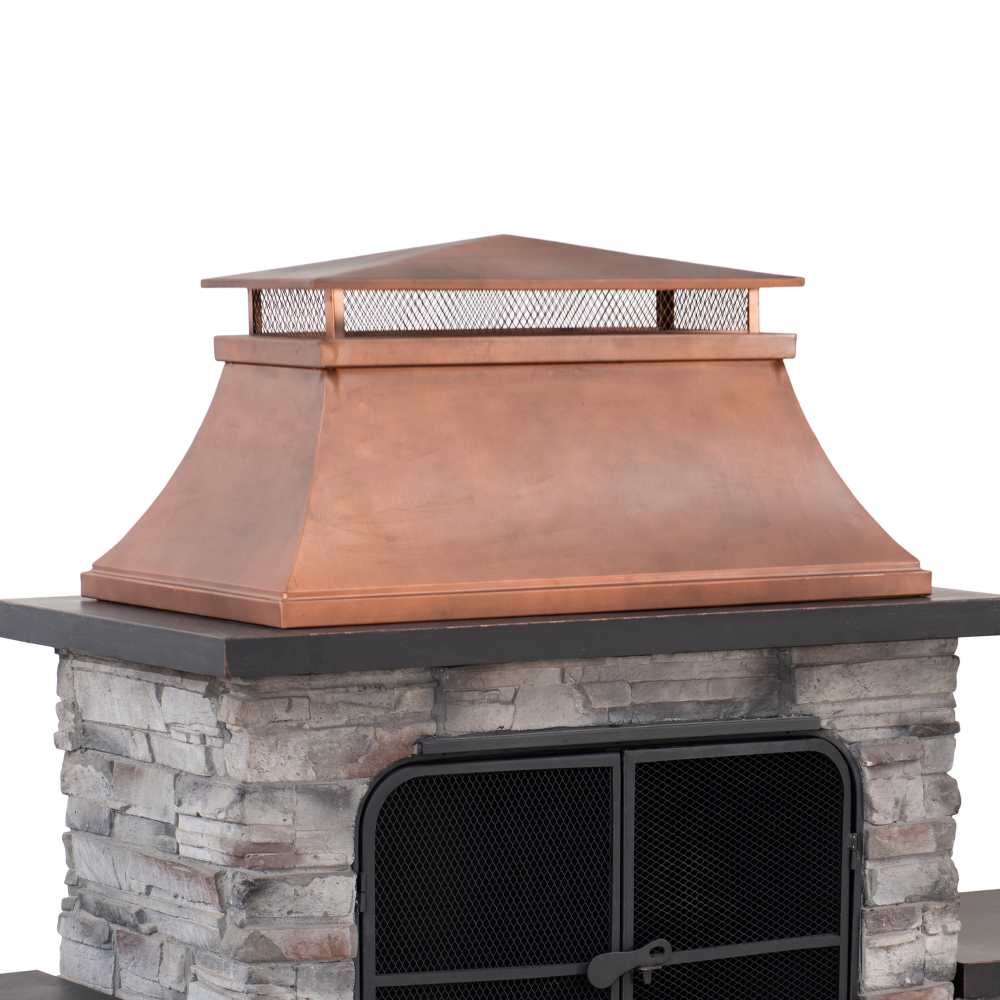 SUNJOY 48 Inch Wood Burning Stone Fireplace with Log Holders