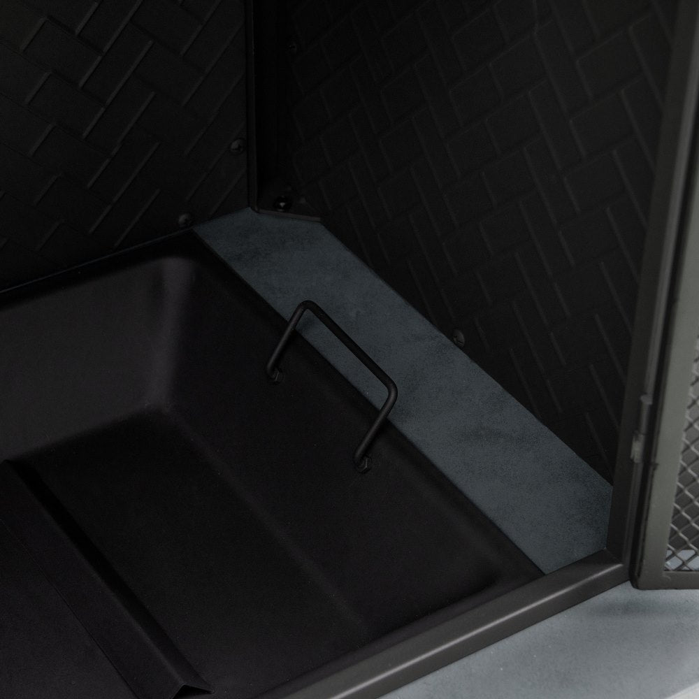 SUNJOY 58 Inch Modern Outdoor Fireplace with Chimney & Log Holders