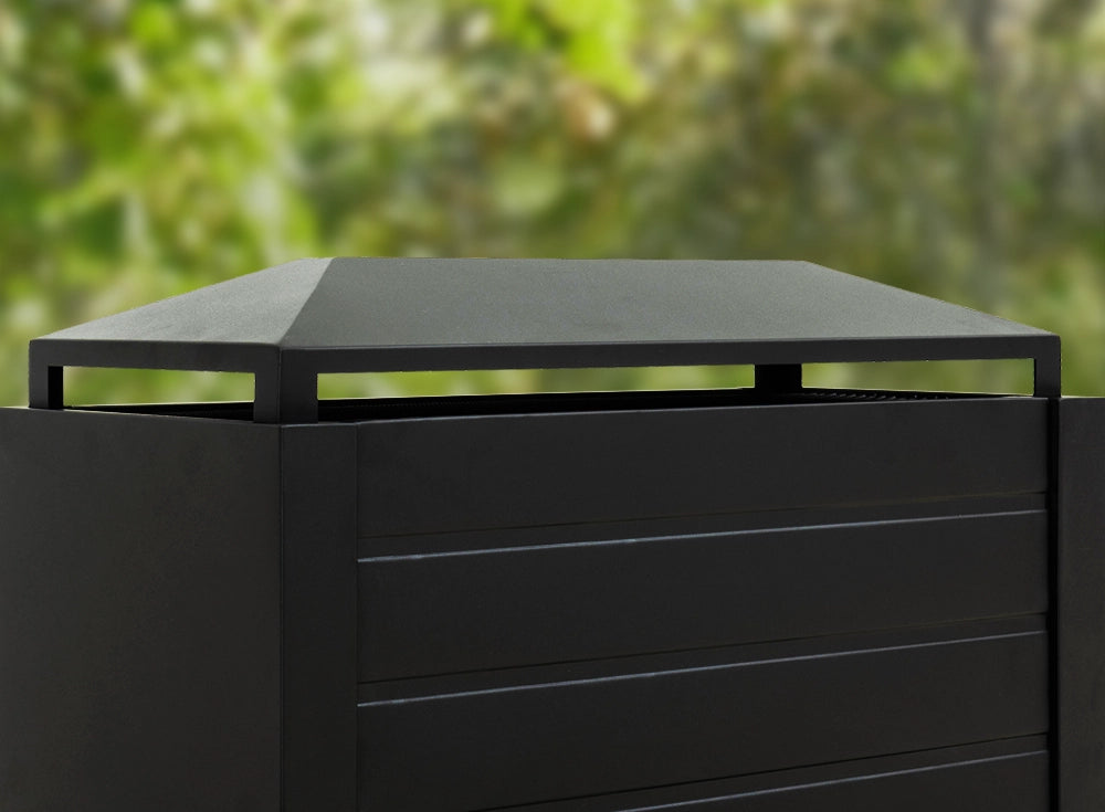 SUNJOY 58 Inch Modern Outdoor Fireplace with Chimney & Log Holders