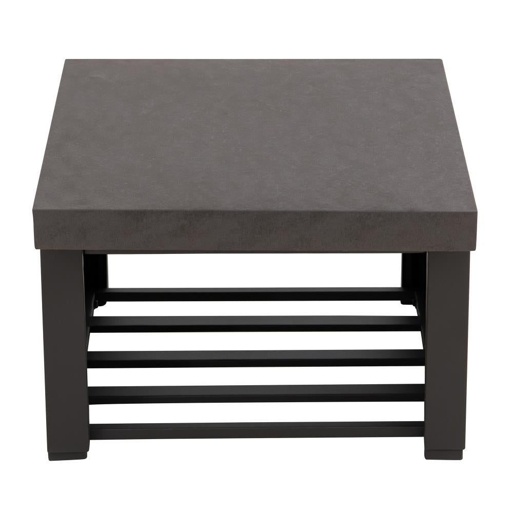 SUNJOY 58 Inch Modern Outdoor Fireplace with Chimney & Log Holders - Brown