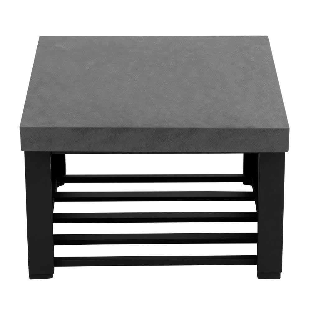 SUNJOY 58 Inch Modern Outdoor Fireplace with Chimney & Log Holders - Dark Grey