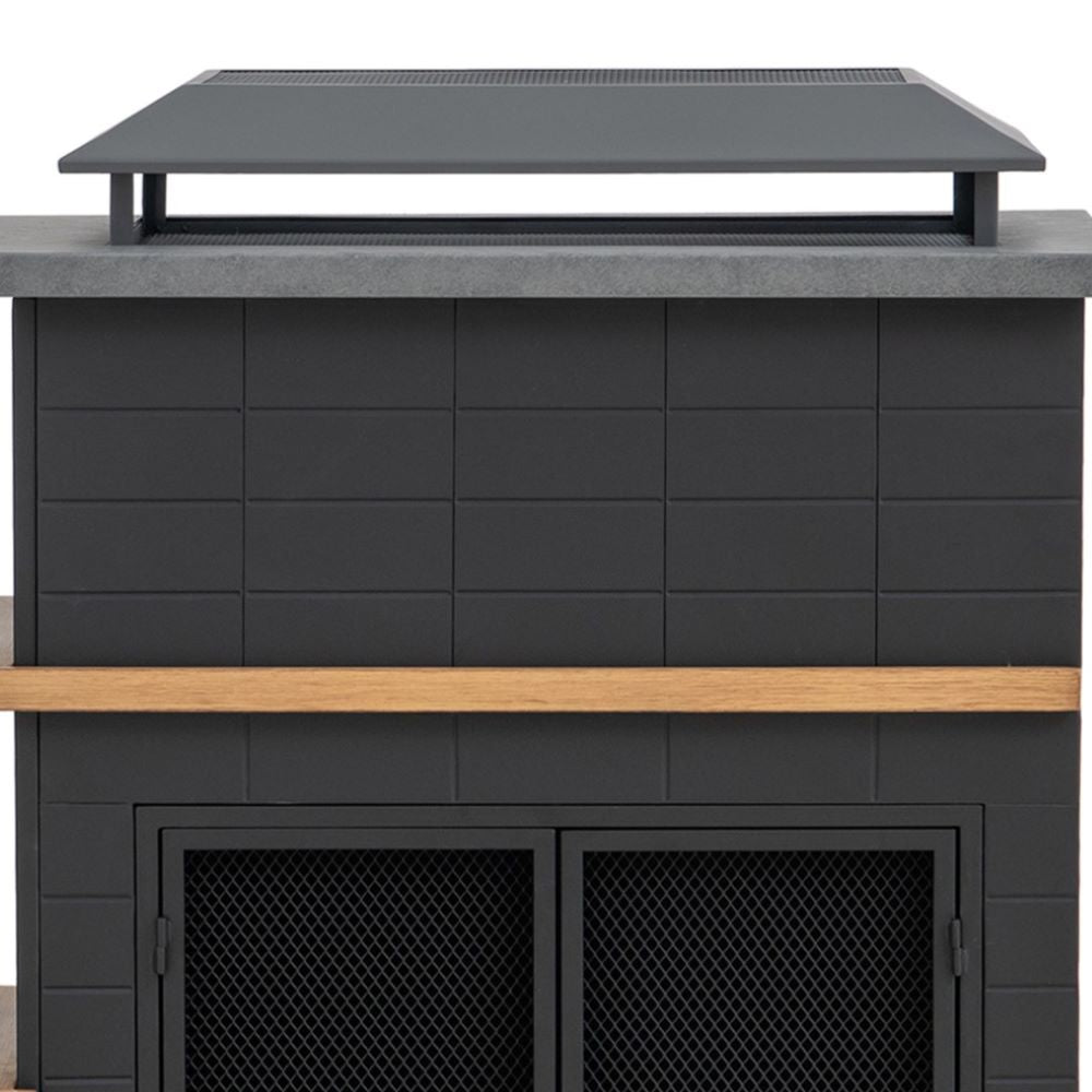 SUNJOY 42 Inch Wood Burning Fireplace with Chimney & Log Holders