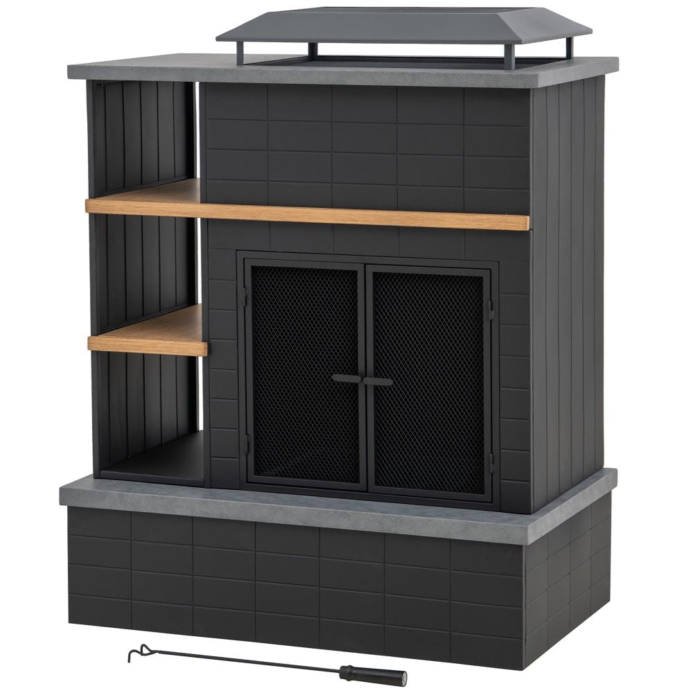 SUNJOY 42 Inch Wood Burning Fireplace with Chimney & Log Holders