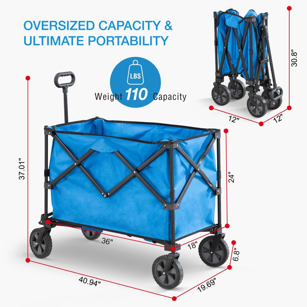 SUNJOY Collapsible Folding Wagon Cart with 255L Oversized Capacity.
