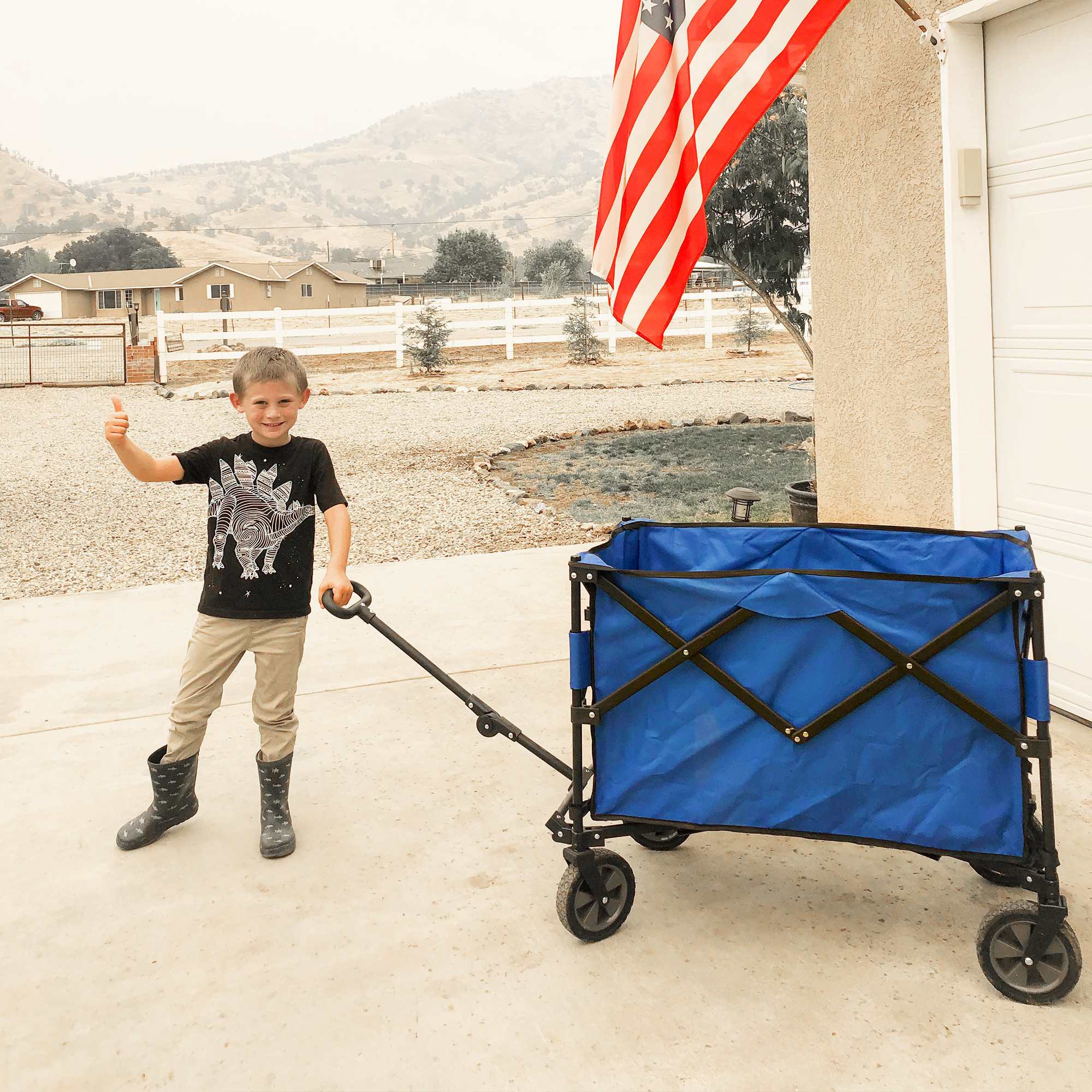 SUNJOY Collapsible Folding Wagon Cart with 255L Oversized Capacity.