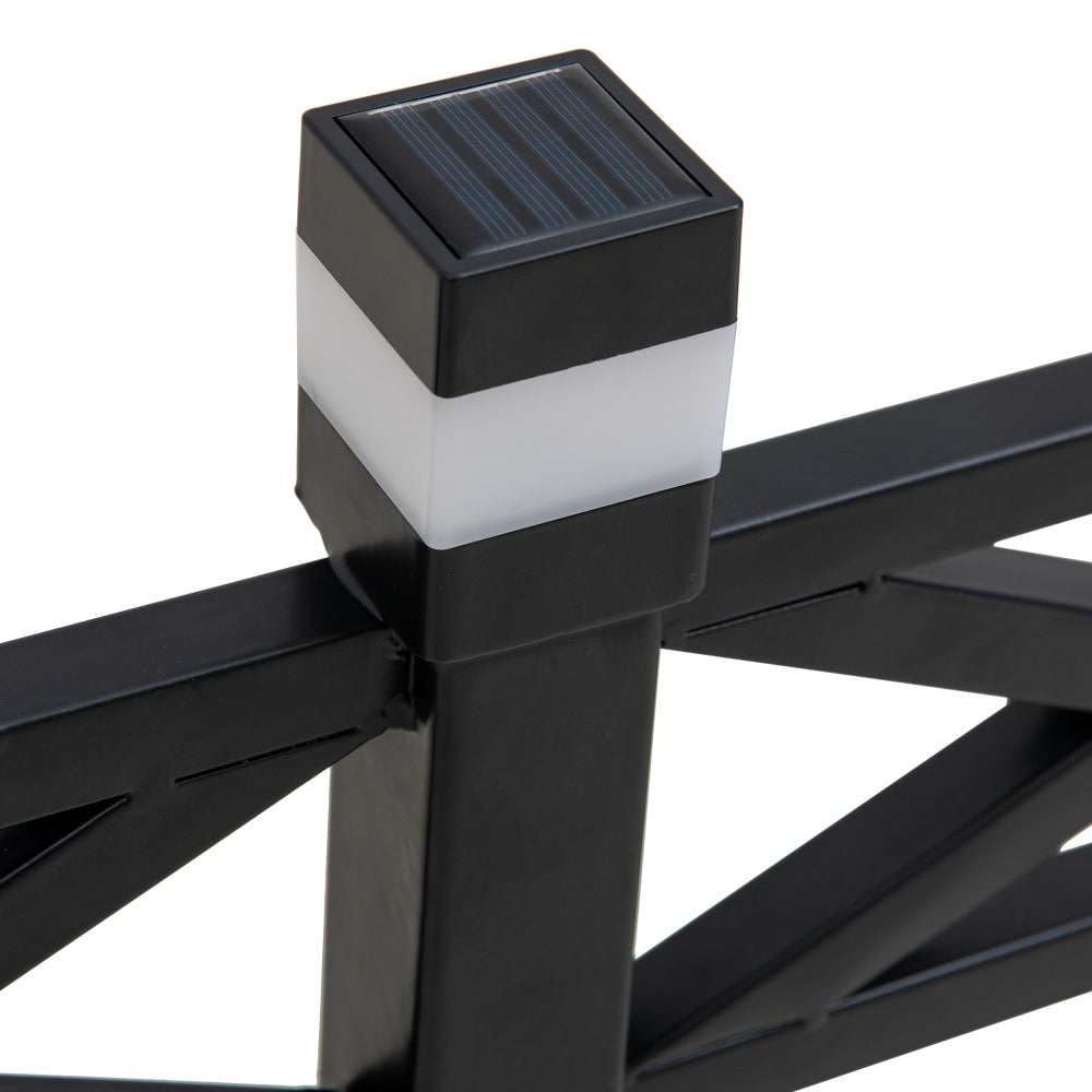 SUNJOY Garden Fence Metal Garden Border Fence with Solar Lights (5-pack)