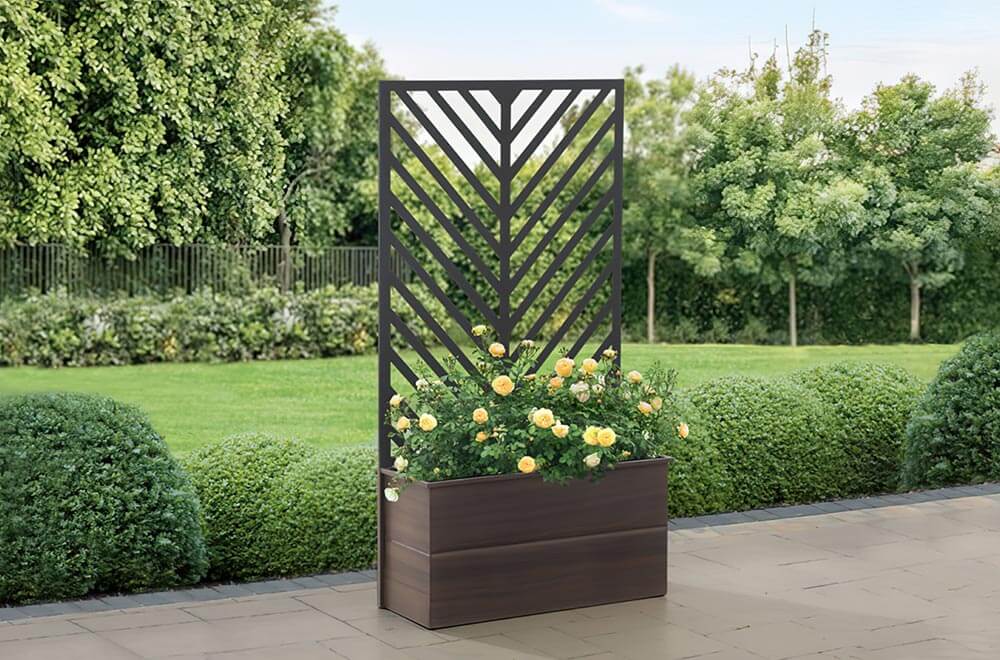 SUNJOY Raised Garden Bed with Trellis - Screen & Planter Box Combo