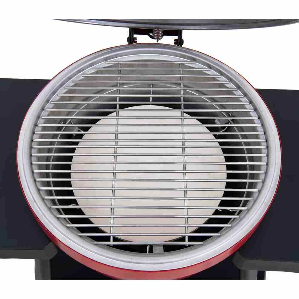 SUNJOY 20 Inch Charcoal Grill, Kamado Grill with Pizza Stone, Ultimate Egg BBQ Grill and Smoker with Wheels