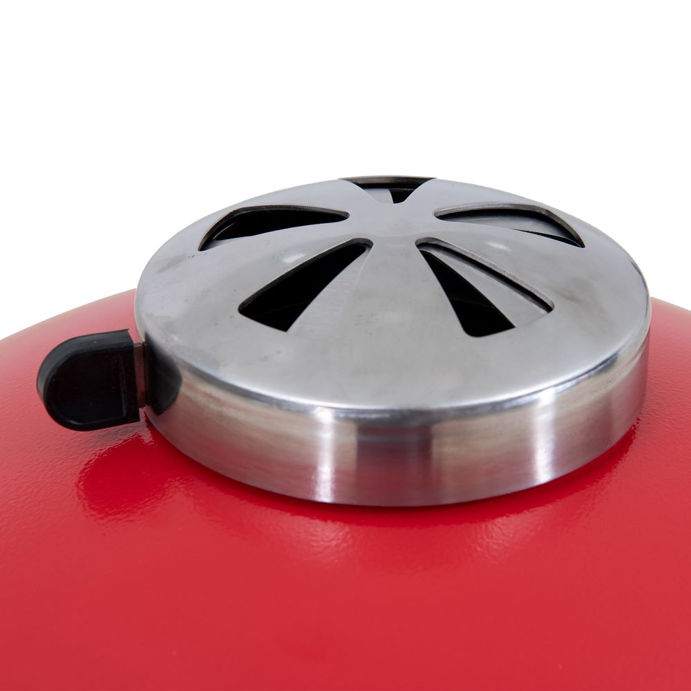 SUNJOY 20 Inch Charcoal Grill, Kamado Grill with Pizza Stone, Ultimate Egg BBQ Grill and Smoker with Wheels
