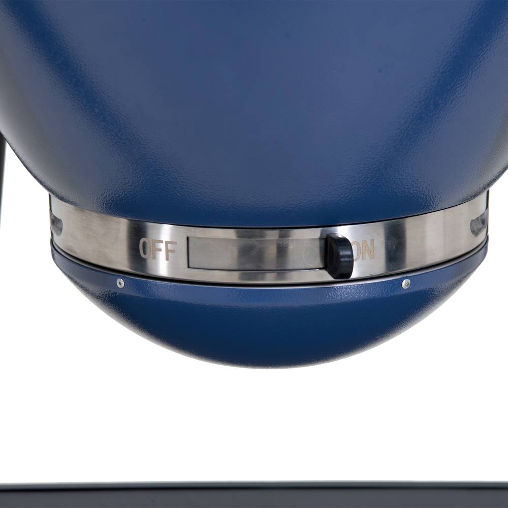 SUNJOY 20 Inch Charcoal Grill, Kamado Grill with Pizza Stone, Ultimate Egg BBQ Grill and Smoker with Wheels - Navy