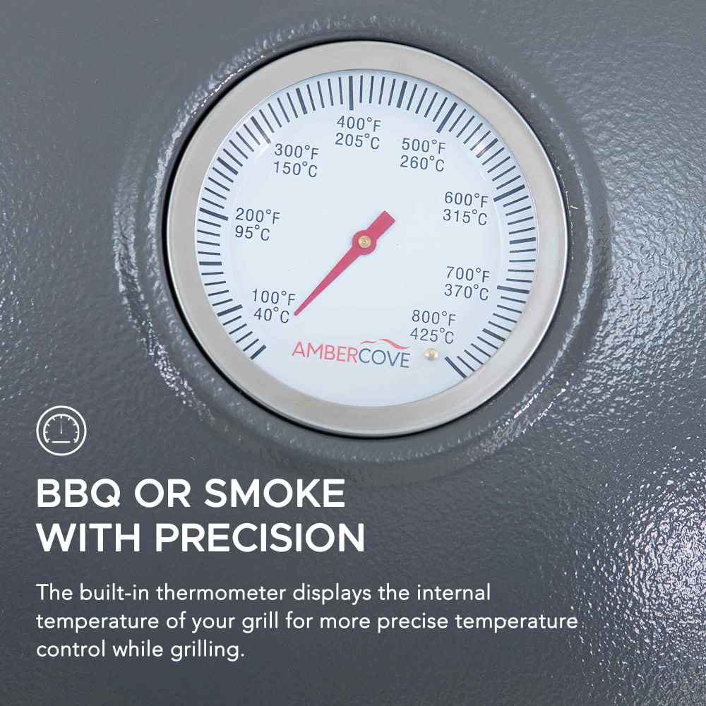 SUNJOY 20 Inch Charcoal Grill, Kamado Grill with Pizza Stone, Ultimate Egg BBQ Grill and Smoker with Wheels - Gray