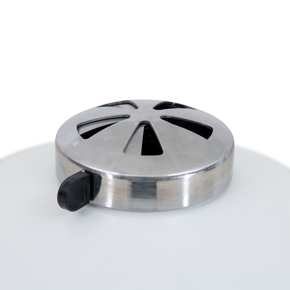 SUNJOY 20 Inch Charcoal Grill, Kamado Grill with Pizza Stone, Ultimate Egg BBQ Grill and Smoker with Wheels - White