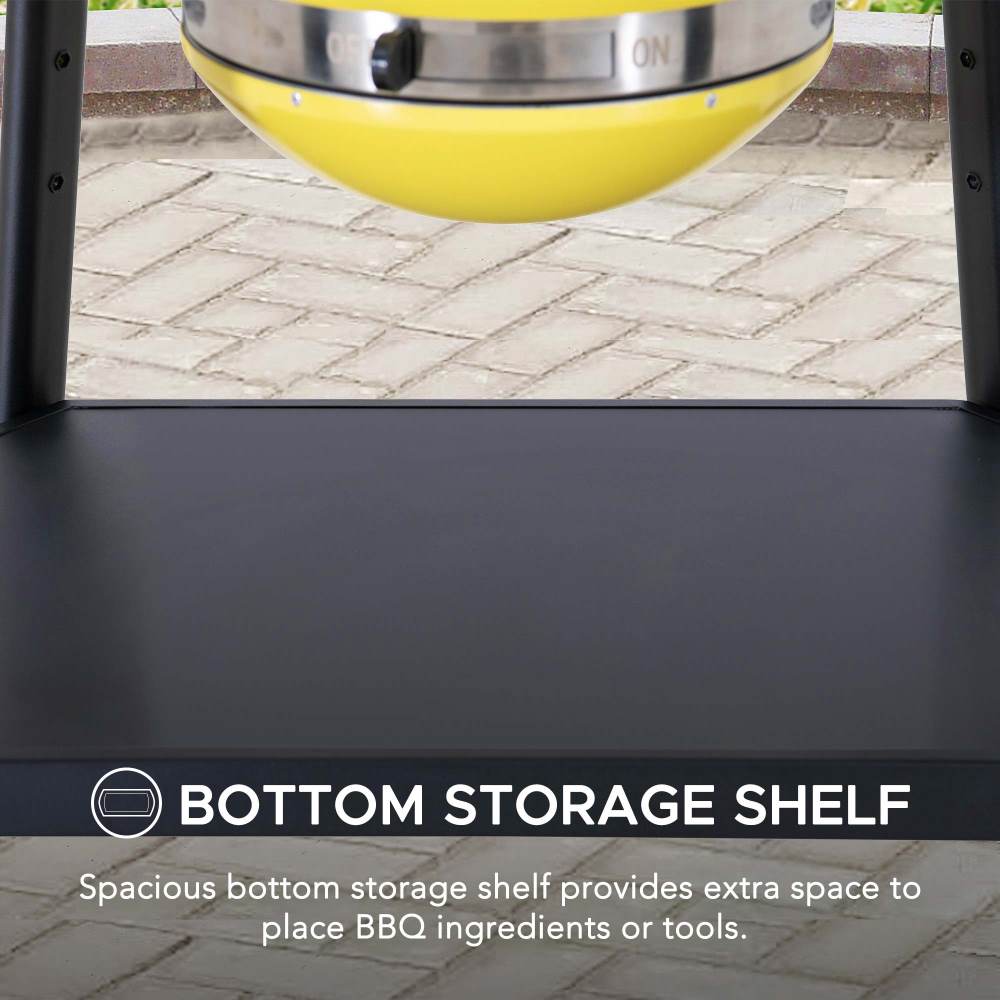 SUNJOY 20 Inch Charcoal Grill, Kamado Grill with Pizza Stone, Ultimate Egg BBQ Grill and Smoker with Wheels - Yellow