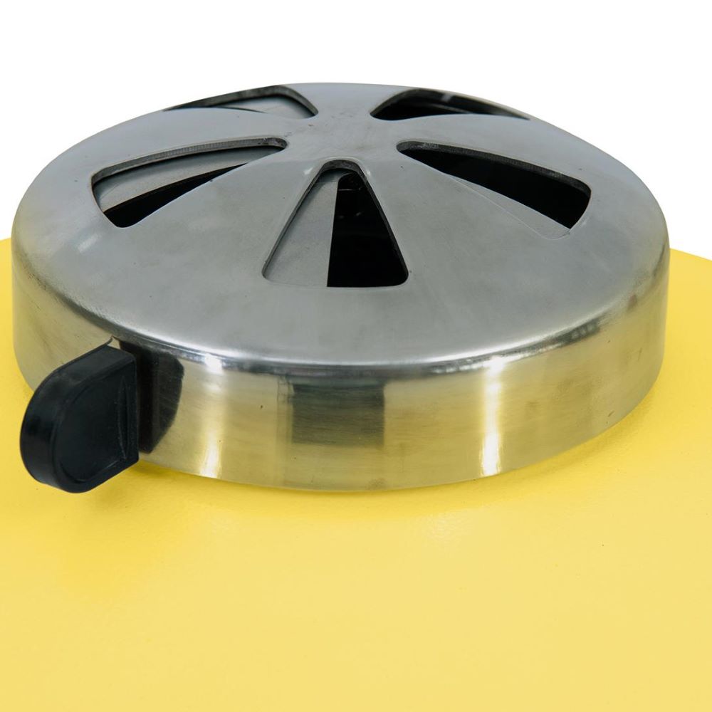 SUNJOY 20 Inch Charcoal Grill, Kamado Grill with Pizza Stone, Ultimate Egg BBQ Grill and Smoker with Wheels - Yellow