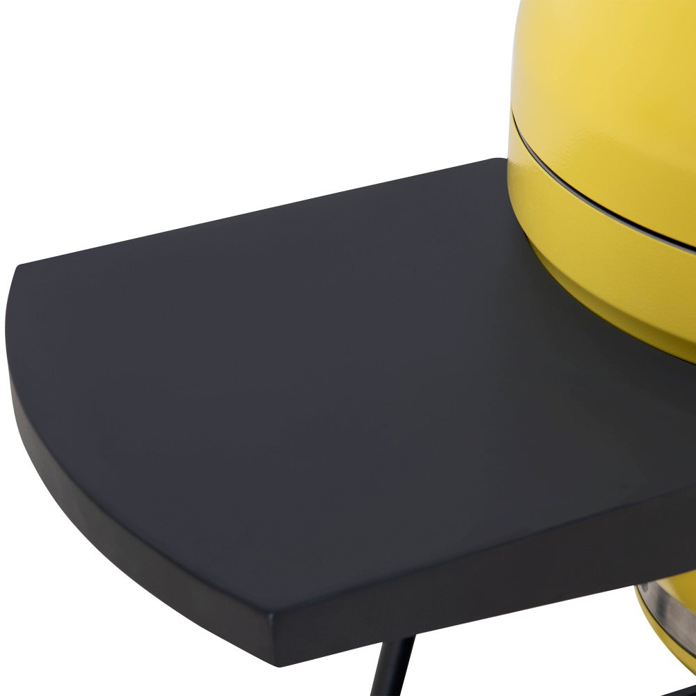 SUNJOY 20 Inch Charcoal Grill, Kamado Grill with Pizza Stone, Ultimate Egg BBQ Grill and Smoker with Wheels - Yellow