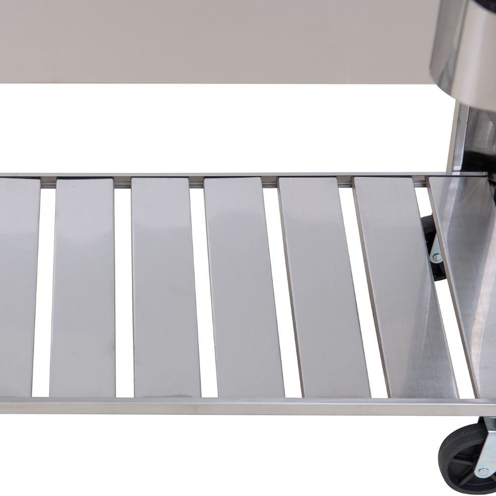 SUNJOY 80 Quart Stainless Steel Cooler Cart with Bottle Opener, Shelf and Lockable Wheels
