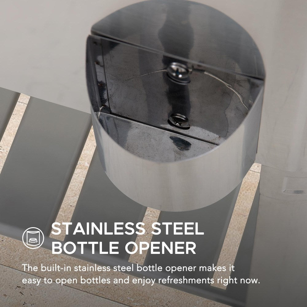 SUNJOY 80 Quart Stainless Steel Cooler Cart with Bottle Opener, Shelf and Lockable Wheels.