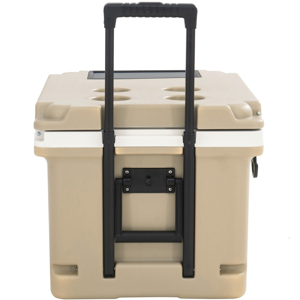 SUNJOY 60-quart Insulated Beach Ice Chest Cooler with Solar Panel, Wheels, and Handles