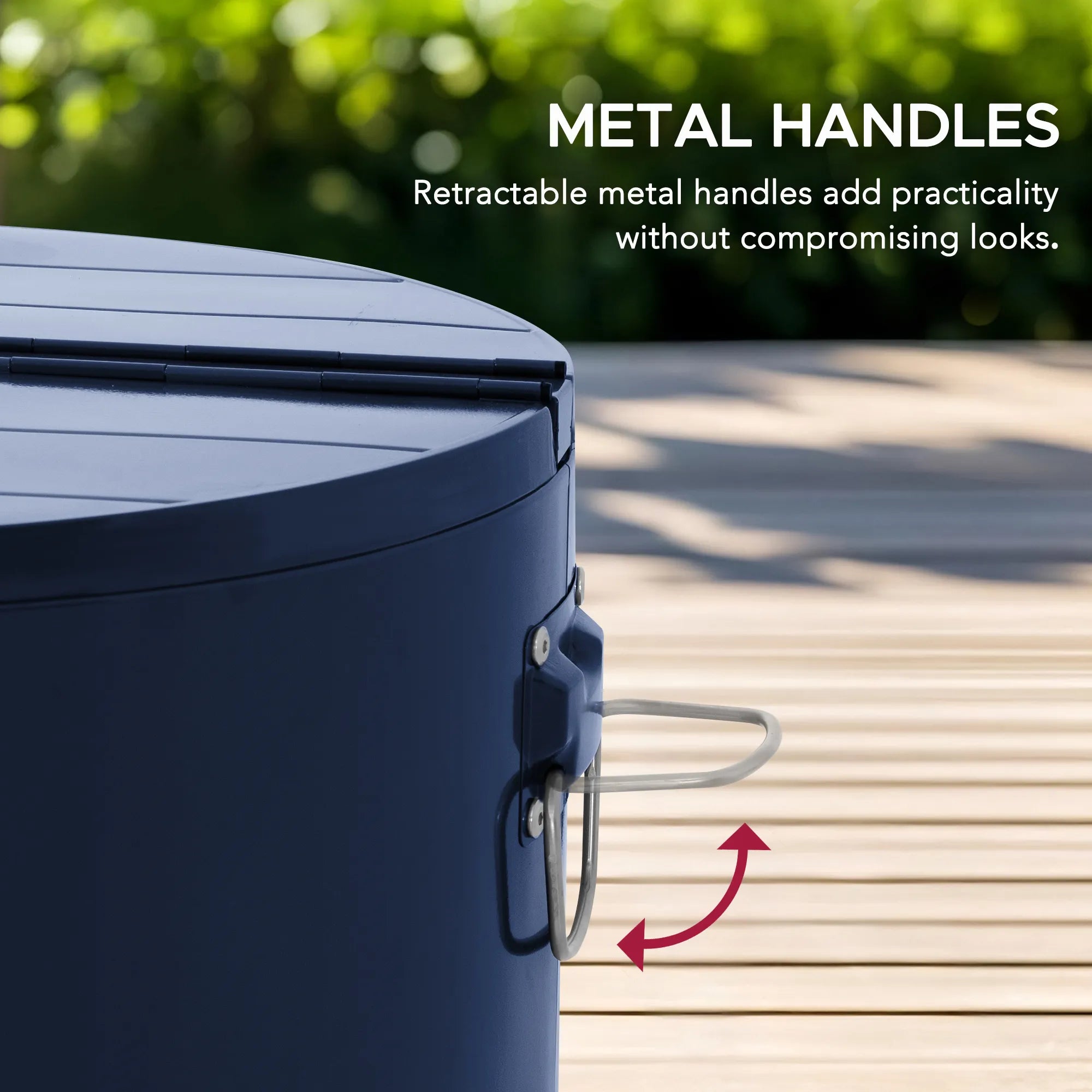 SUNJOY 60 Quart Patio Rooling Cooler Cart with Bottle Opener, Shelf and Lockable Wheels - Blue