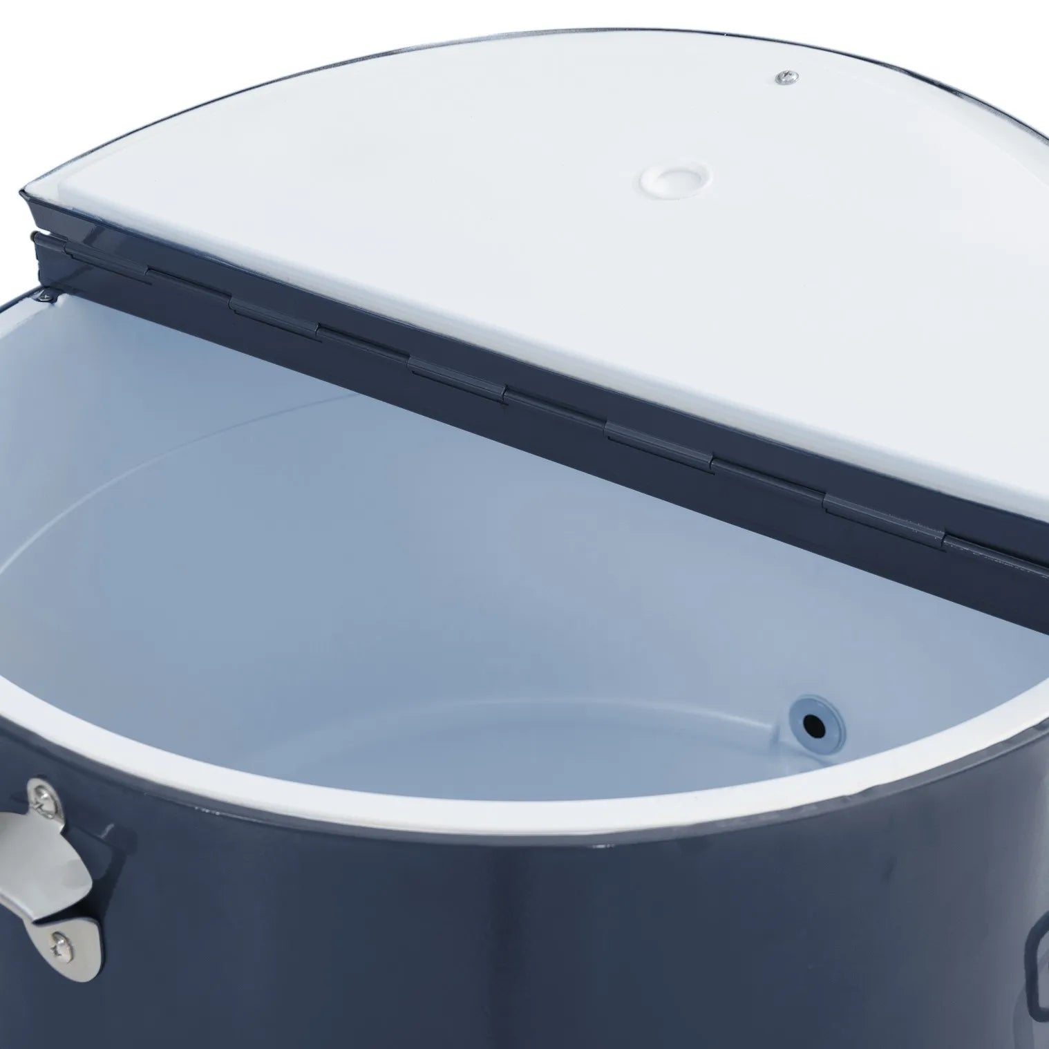 SUNJOY 60 Quart Patio Rooling Cooler Cart with Bottle Opener, Shelf and Lockable Wheels - Blue