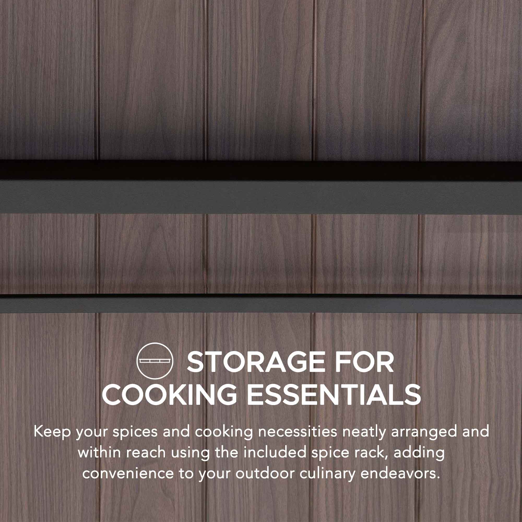 SUNJOY Fleetwood Outdoor Grill Kitchen with Outdoor Kitchen Cabinets, Shelves, and Sink Options.