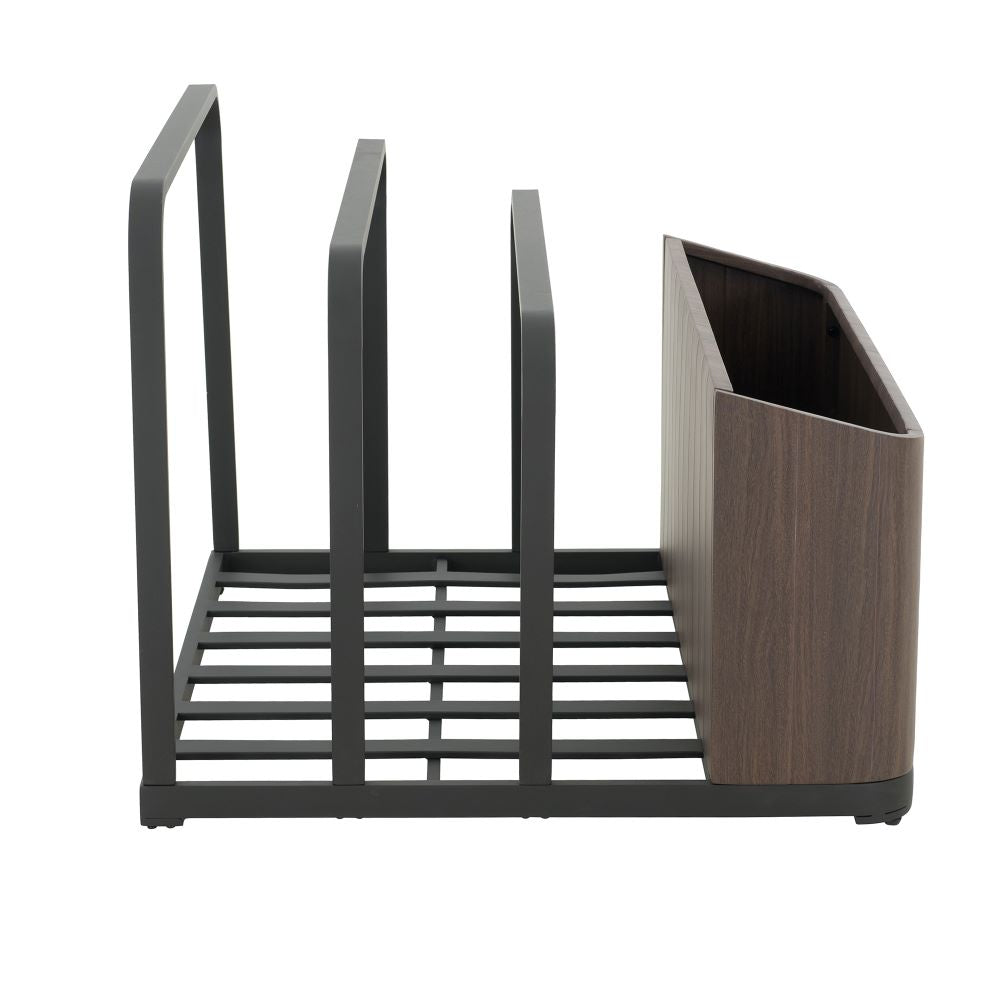 SUNJOY Outdoor Black Aluminum Pool Float Storage Rack
