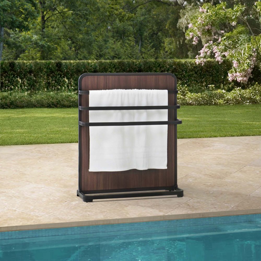 SUNJOY Poolside Drying Rack Towel Valet Holder with 3 Crossbars.