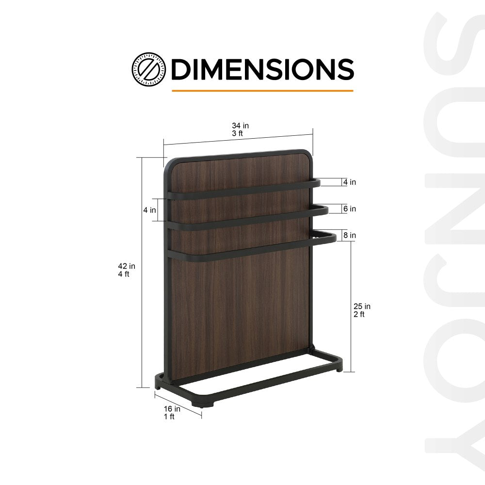 SUNJOY Poolside Drying Rack Towel Valet Holder with 3 Crossbars.