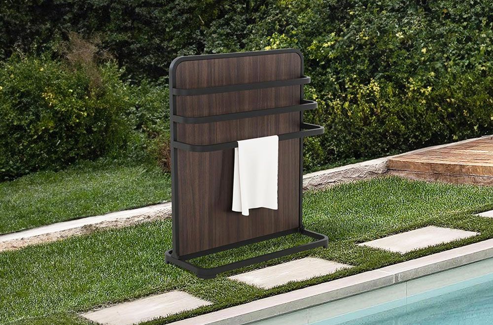 SUNJOY Poolside Drying Rack Towel Valet Holder with 3 Crossbars