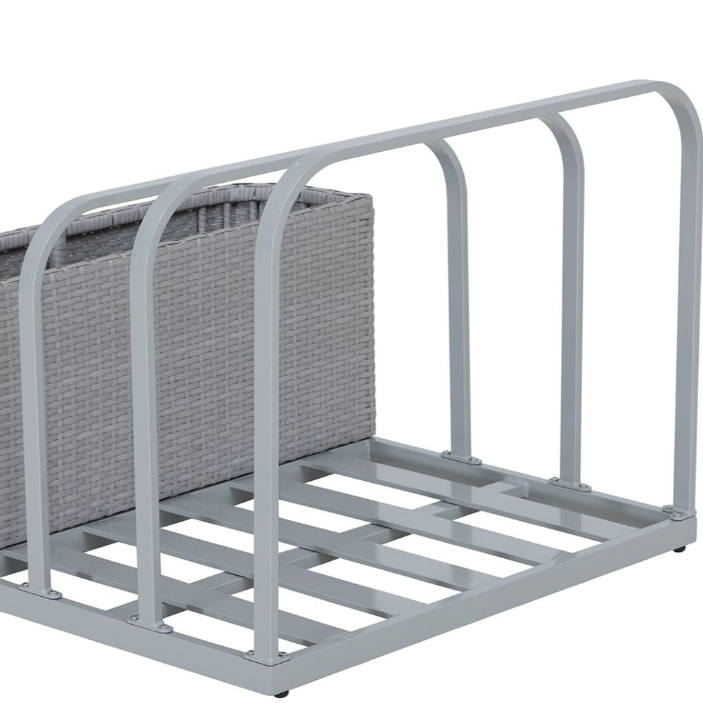 SUNJOY 35 Inch Rust-proof Wicker Pool Float Storage Rack for Floaties