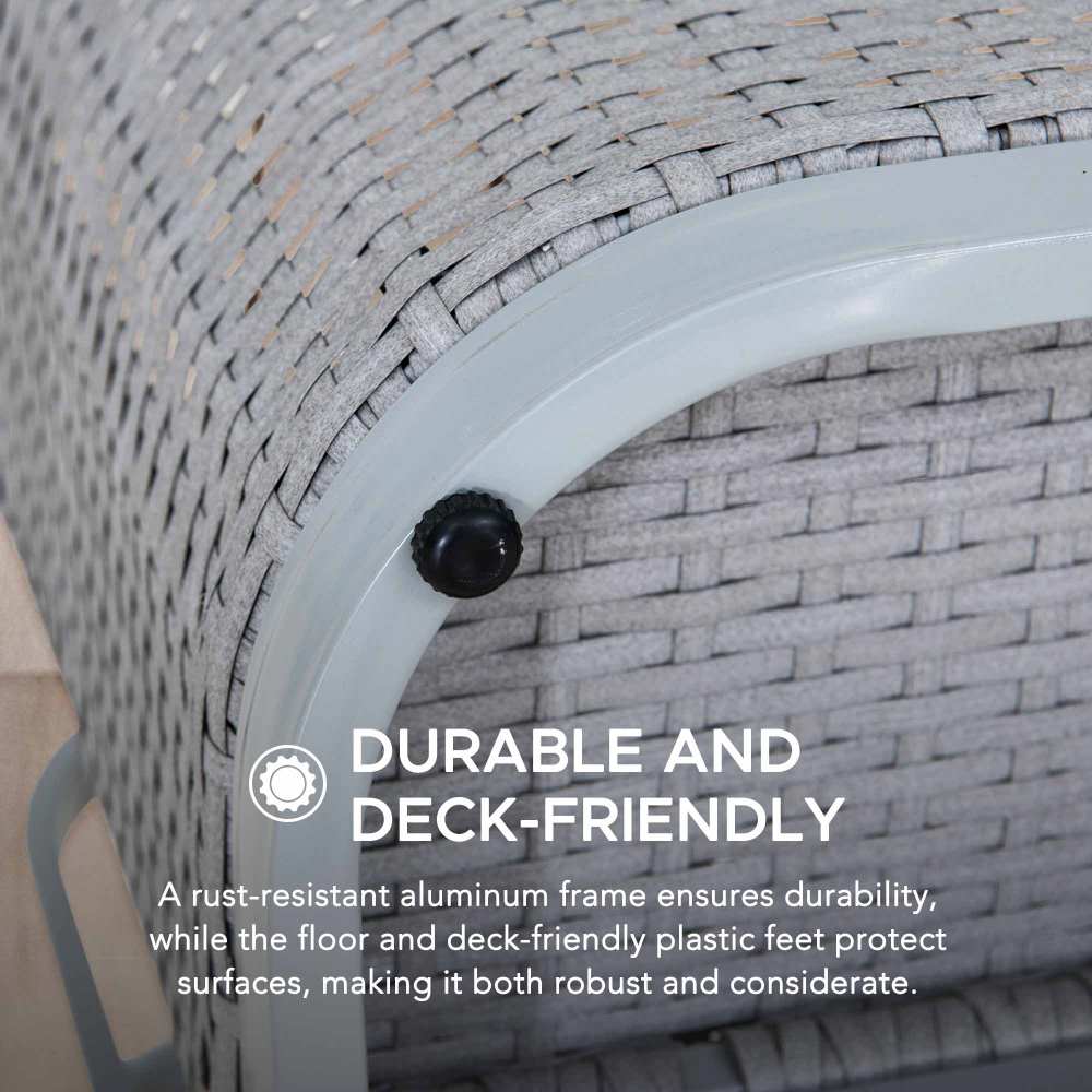 SUNJOY 35 Inch Rust-proof Wicker Pool Float Storage Rack for Floaties.