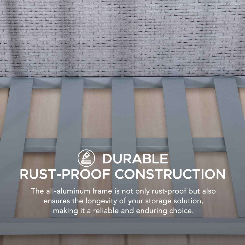 SUNJOY 35 Inch Rust-proof Wicker Pool Float Storage Rack for Floaties