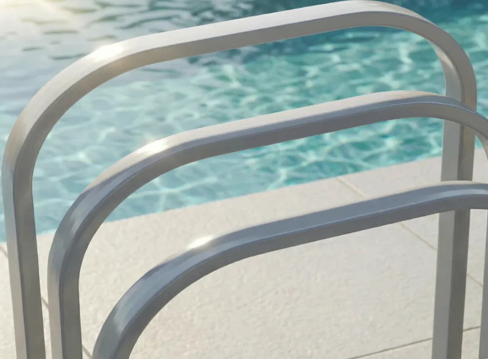 SUNJOY 35 Inch Rust-proof Wicker Pool Float Storage Rack for Floaties - Navy