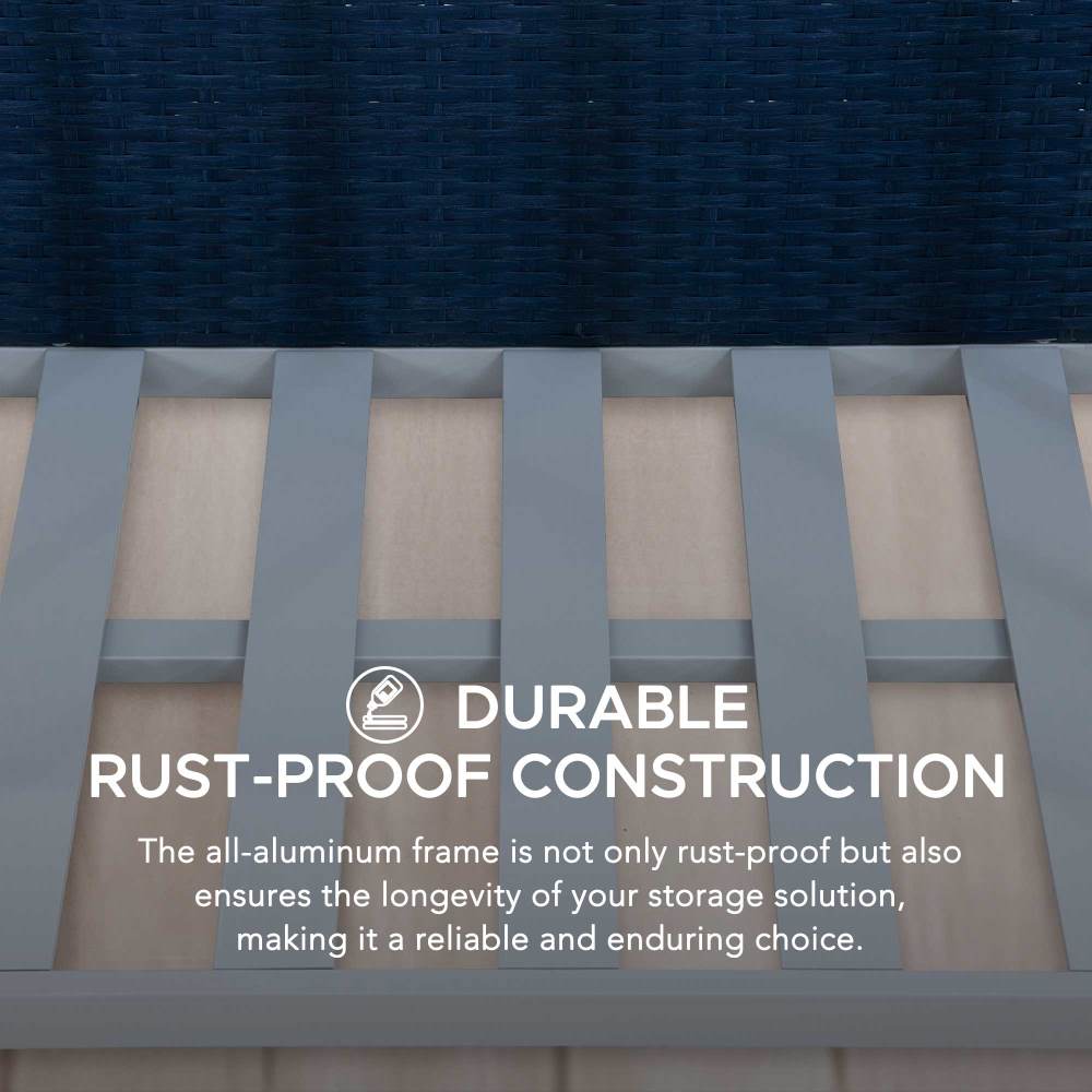 SUNJOY 35 Inch Rust-proof Wicker Pool Float Storage Rack for Floaties.
