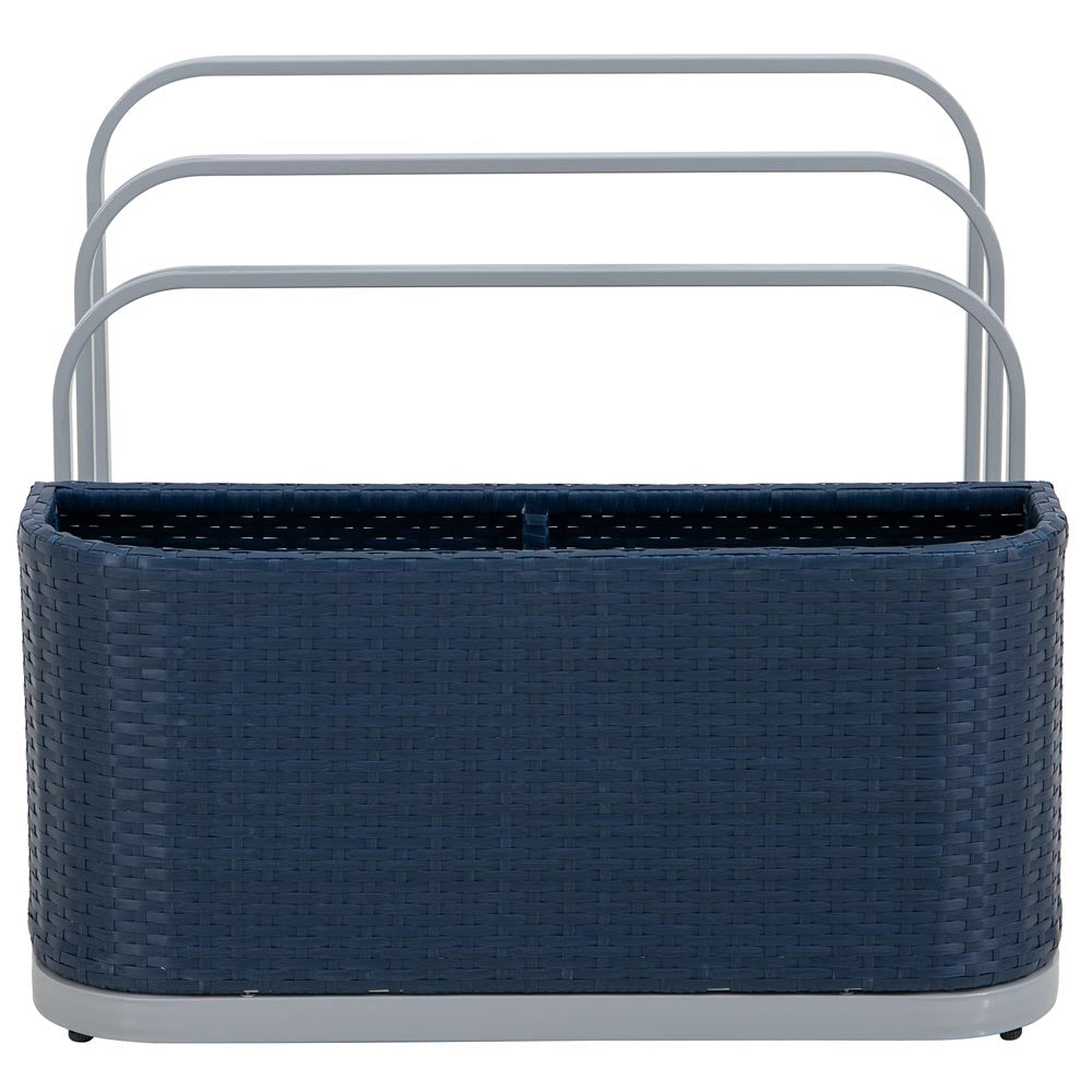 SUNJOY 35 Inch Rust-proof Wicker Pool Float Storage Rack for Floaties.