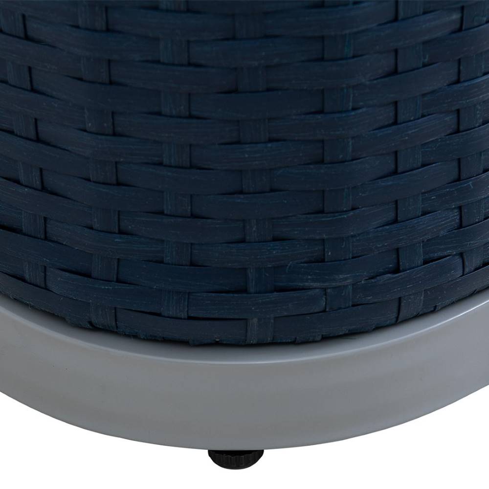 SUNJOY 35 Inch Rust-proof Wicker Pool Float Storage Rack for Floaties - Navy