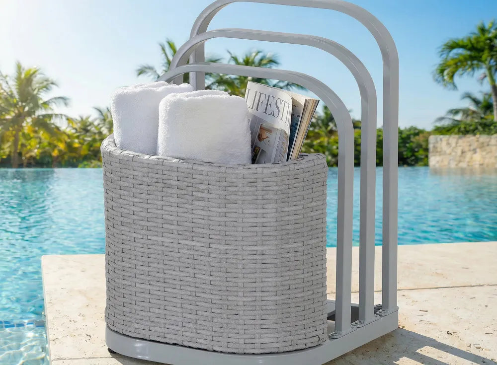 SUNJOY 16 Inch Rust-proof Aluminum Pool Float Storage Rack Organizer - Gray