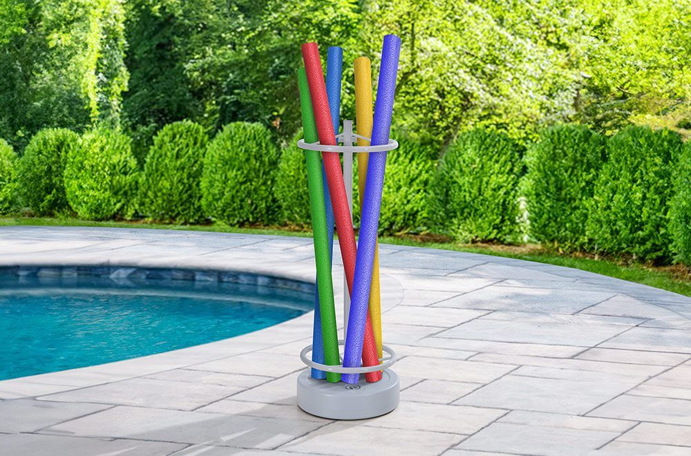 SUNJOY Aluminum Pool Noodle Storage Rack with Water Weighted Base