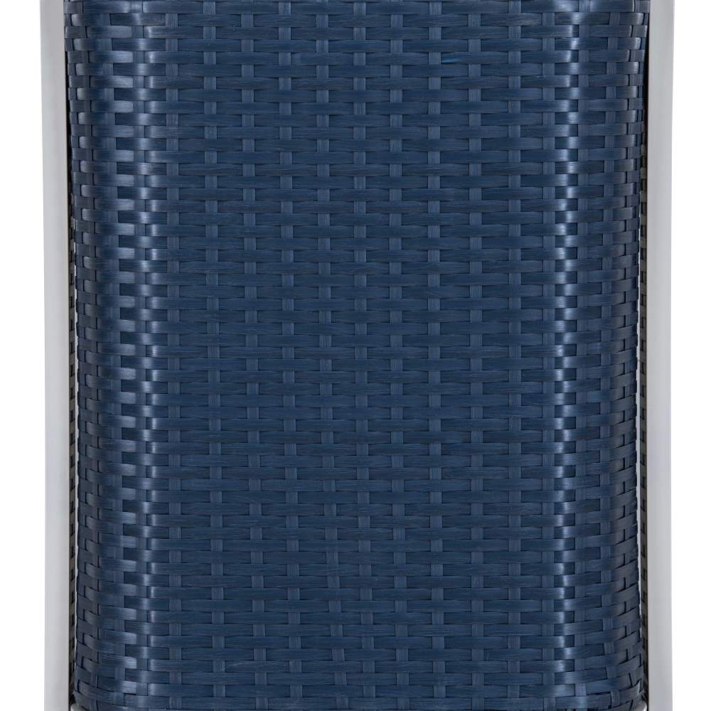 SUNJOY Aluminum Pool Valet Tower with Shelves and Wicker Basket - Navy