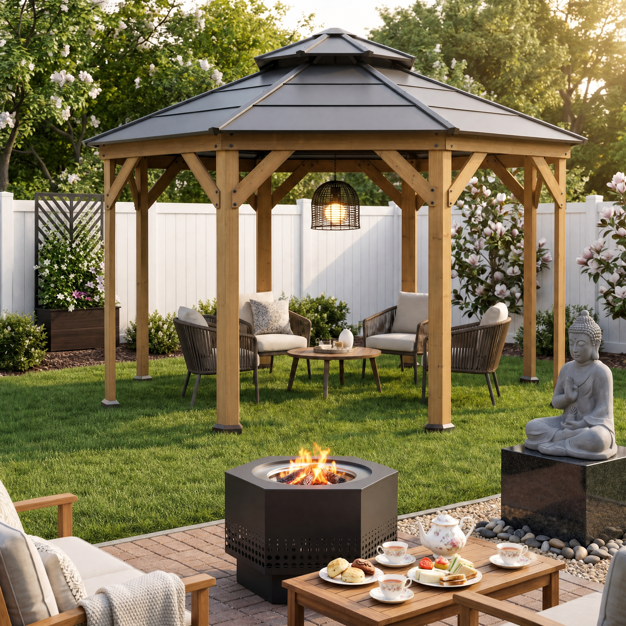 Sunjoy Backyard Hosting Bundle Set