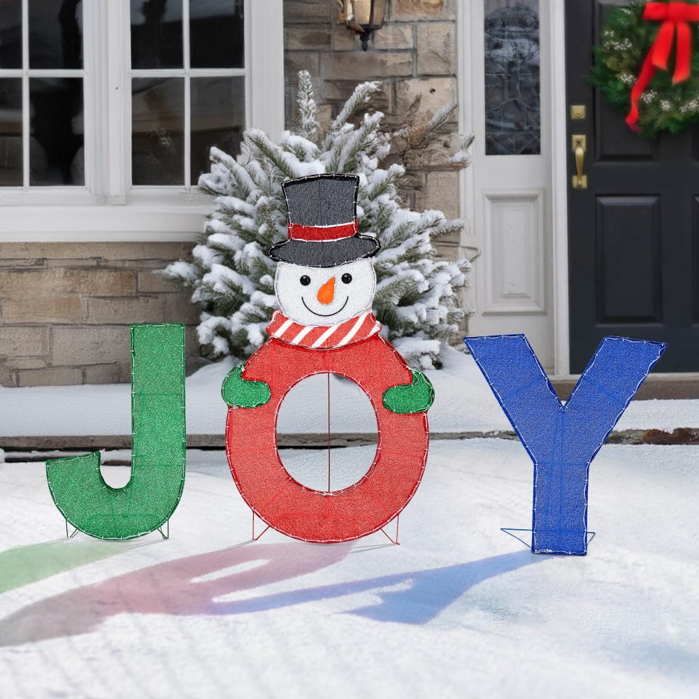 SUNJOY 48 Inch Christmas Lighted Joyous Snowman with LED Lights.
