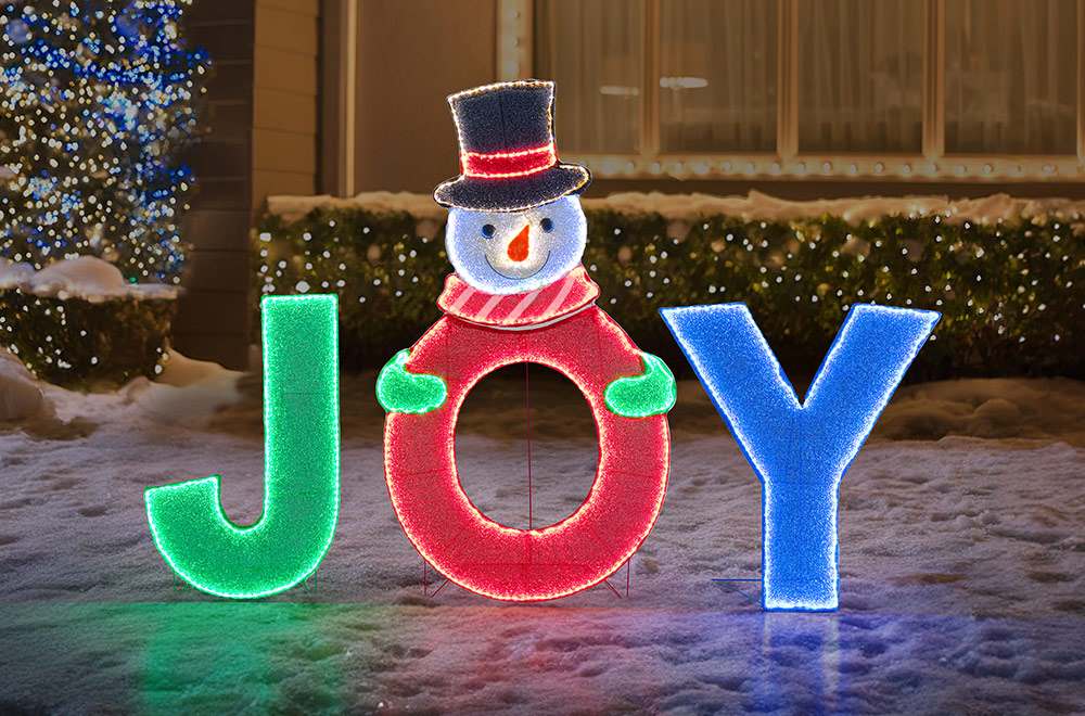 SUNJOY 48 Inch Christmas Lighted Joyous Snowman with LED Lights