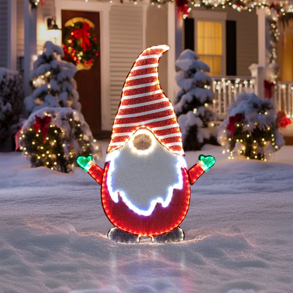 SUNJOY 48 Inch Christmas Lighted Gnome with LED Lights.