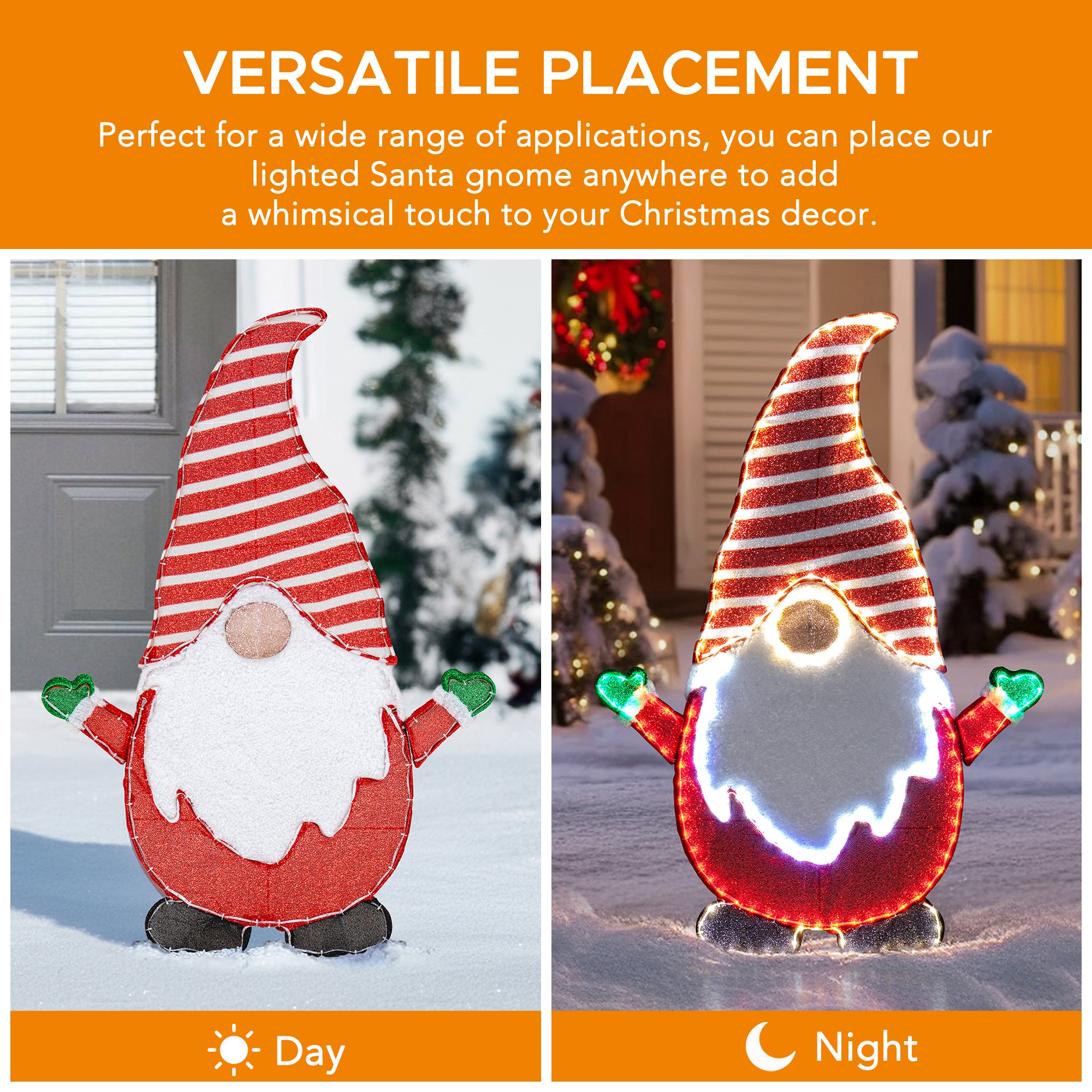 SUNJOY 48 Inch Christmas Lighted Gnome with LED Lights.