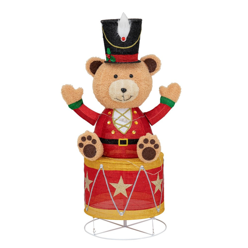 SUNJOY 57 Inch Christmas Lighted Drumming Bear with LED Lights.